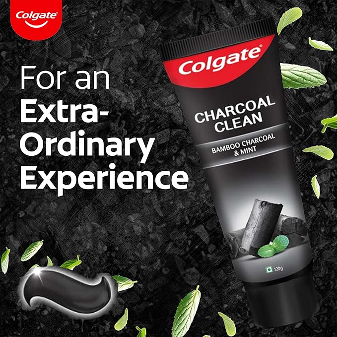 Colgate Charcoal Clean Black Gel Toothpaste , Pack of 120g Deep Clean Tooth paste With Bamboo Charcoal & Wintergreen Mint For Plaque Removal, Deep Clean & Tingling Fresh Mouth Experience - Image 3