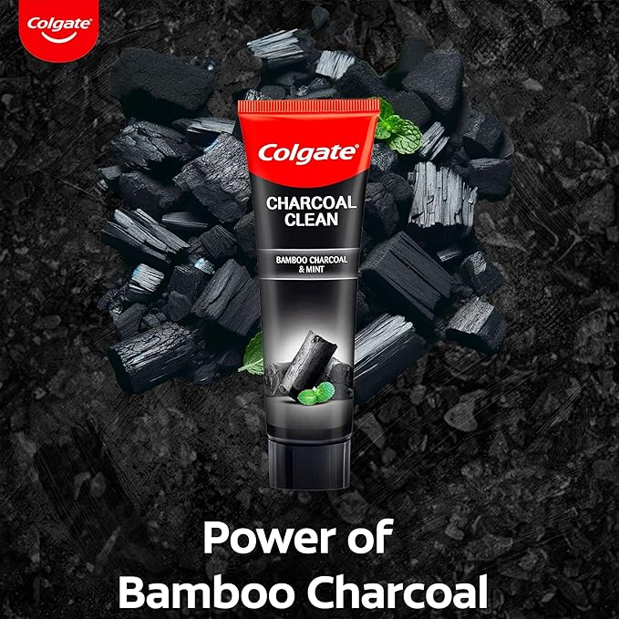 Colgate Charcoal Clean Black Gel Toothpaste , Pack of 120g Deep Clean Tooth paste With Bamboo Charcoal & Wintergreen Mint For Plaque Removal, Deep Clean & Tingling Fresh Mouth Experience