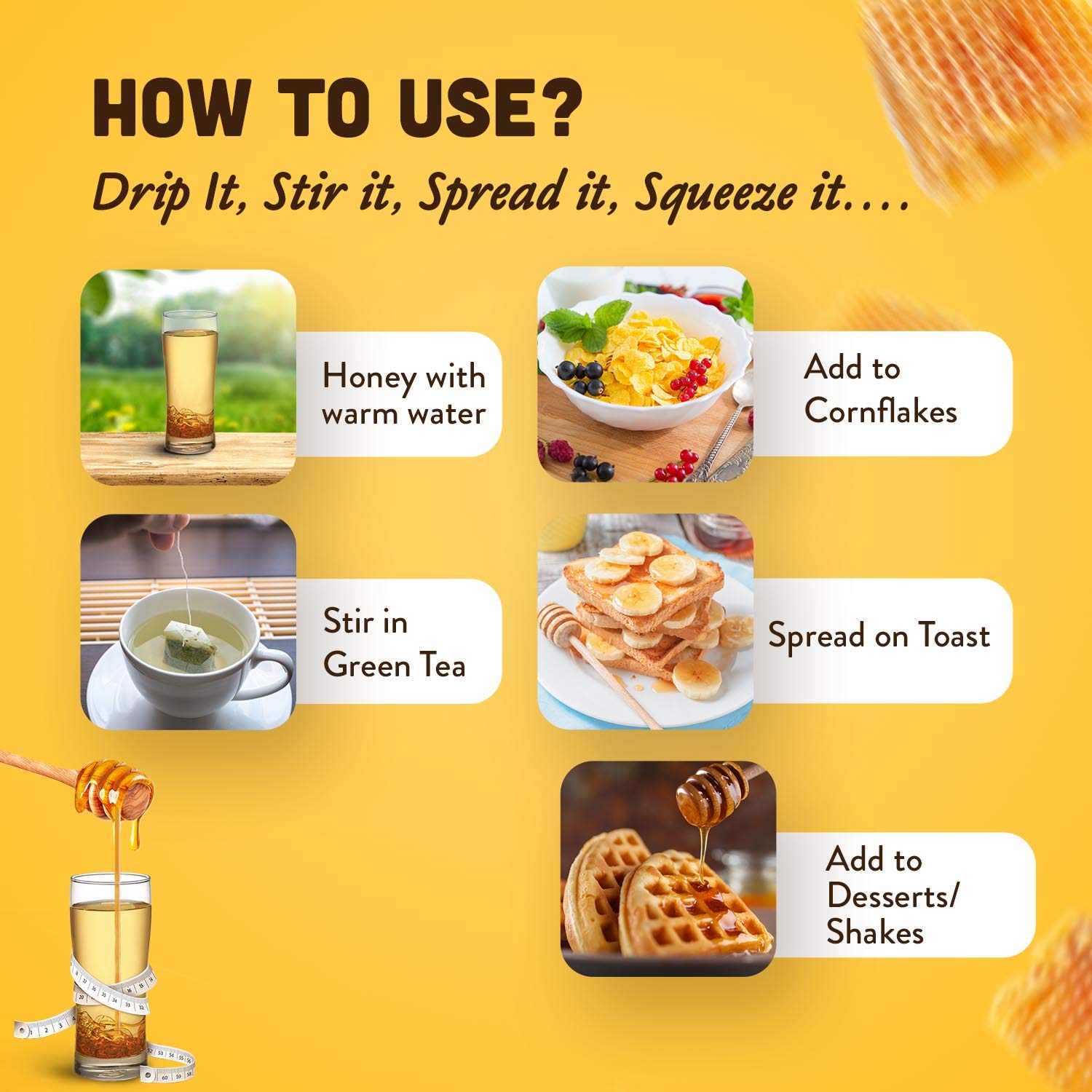 Dabur Honey :100% Pure World's No.1 Honey Brand with No Added Sugar - 100g - Image 2