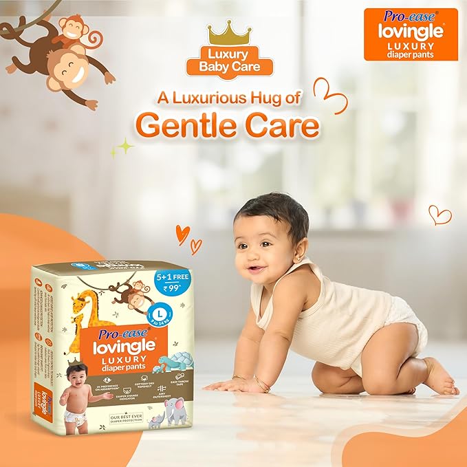 Pro-ease Lovingle Luxury Baby Diaper|Pant Style Diaper for Baby|Diaper L size - Image 2