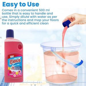 glenzo Floor Cleaner -  (Citrus & Floral) - 500 ml Each | Powerful Multi-Surface Cleaning Solution | Fresh Fragrances for a Clean & Inviting Home | Effective on Tile, Hardwood, Vinyl