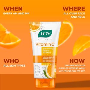Joy Vitamin C Brightening Face Wash For Bright and Glowing Skin , 50 ml