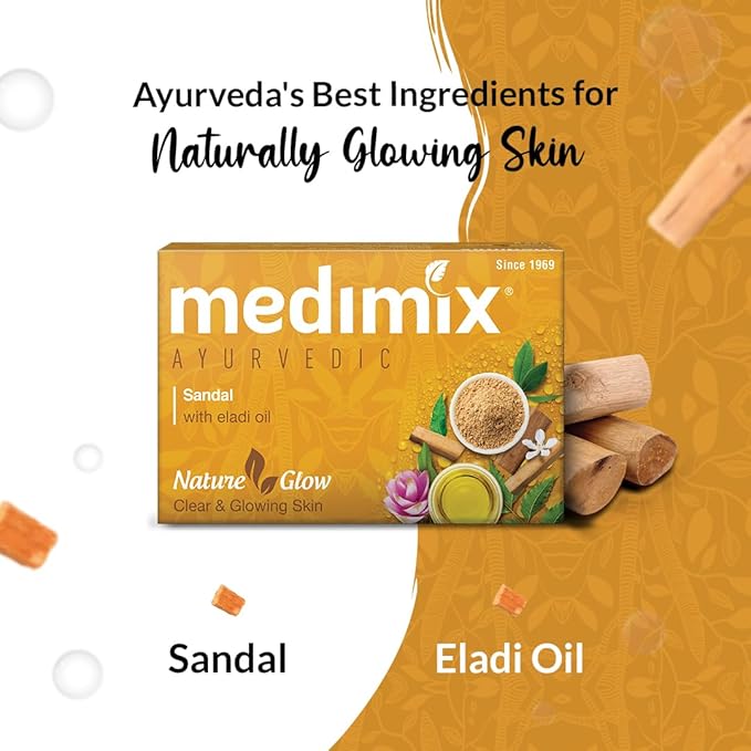 Medimix Ayurvedic Sandal Bathing Bar, 125 g (4u)