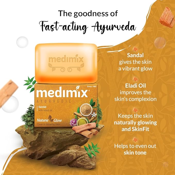 Medimix Ayurvedic Sandal Bathing Bar, 125 g (4u) - Image 2